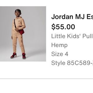 Nike size 4 small boys sweatsuit set